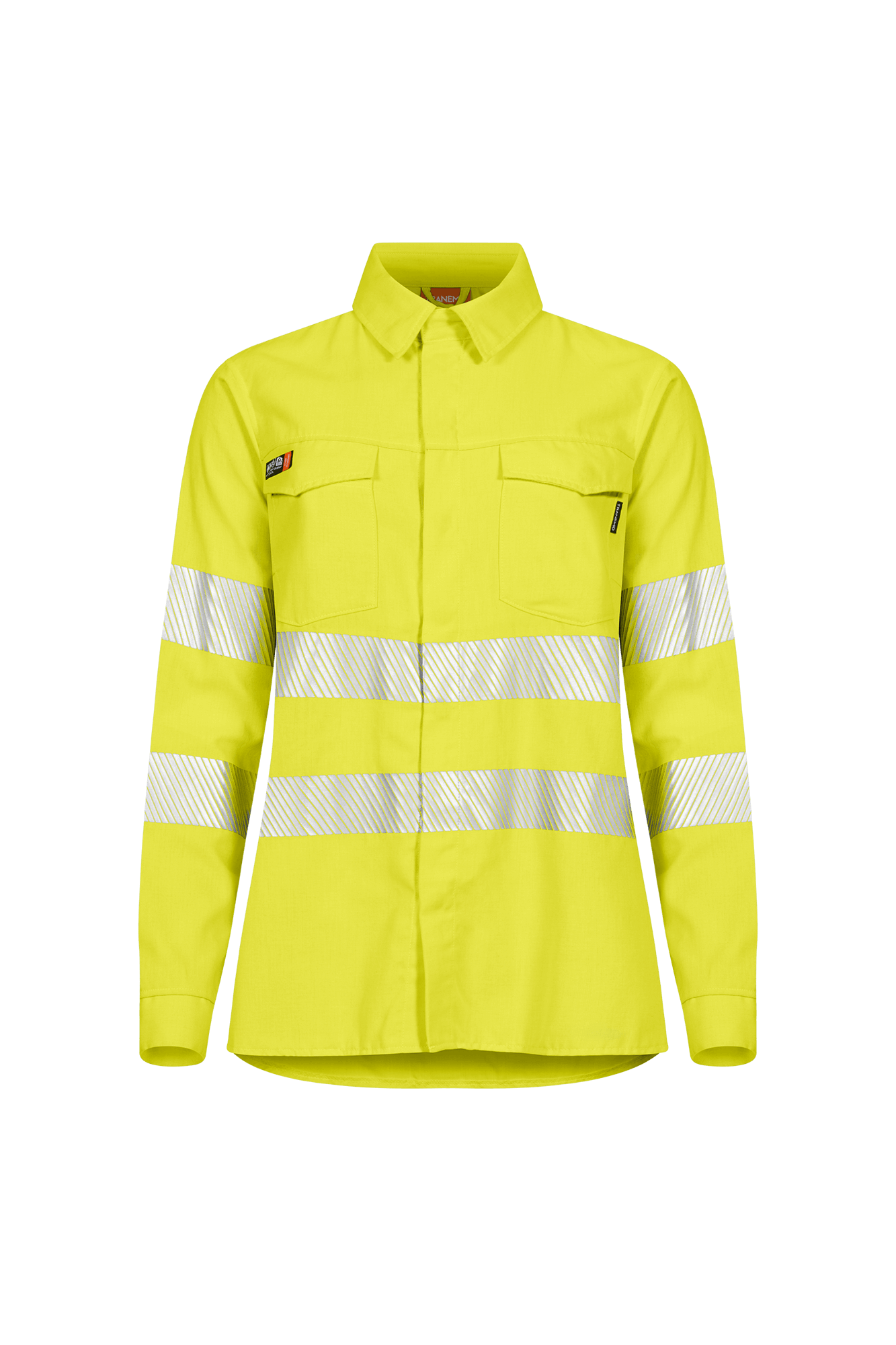 Flammehæmmende gul dame skjorte hi-vis klasse 3 | 509391 | front