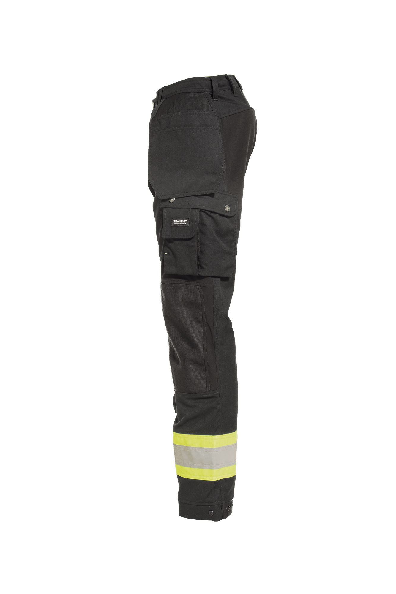 Comfort Stretch håndværkerbuks m/hi-vis - tranemoshop.dk #farve_sort gul