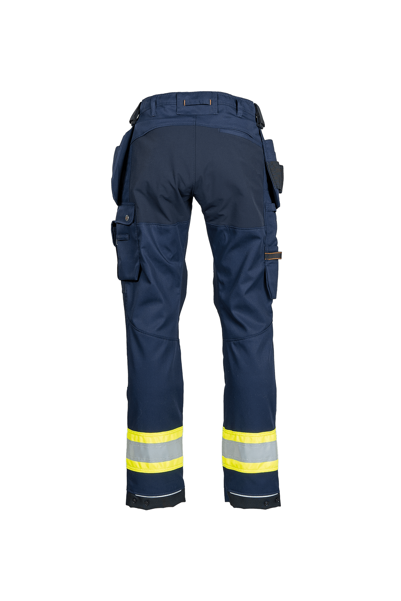 Comfort Stretch håndværkerbuks m/hi-vis - tranemoshop.dk #farve_gul marineblå