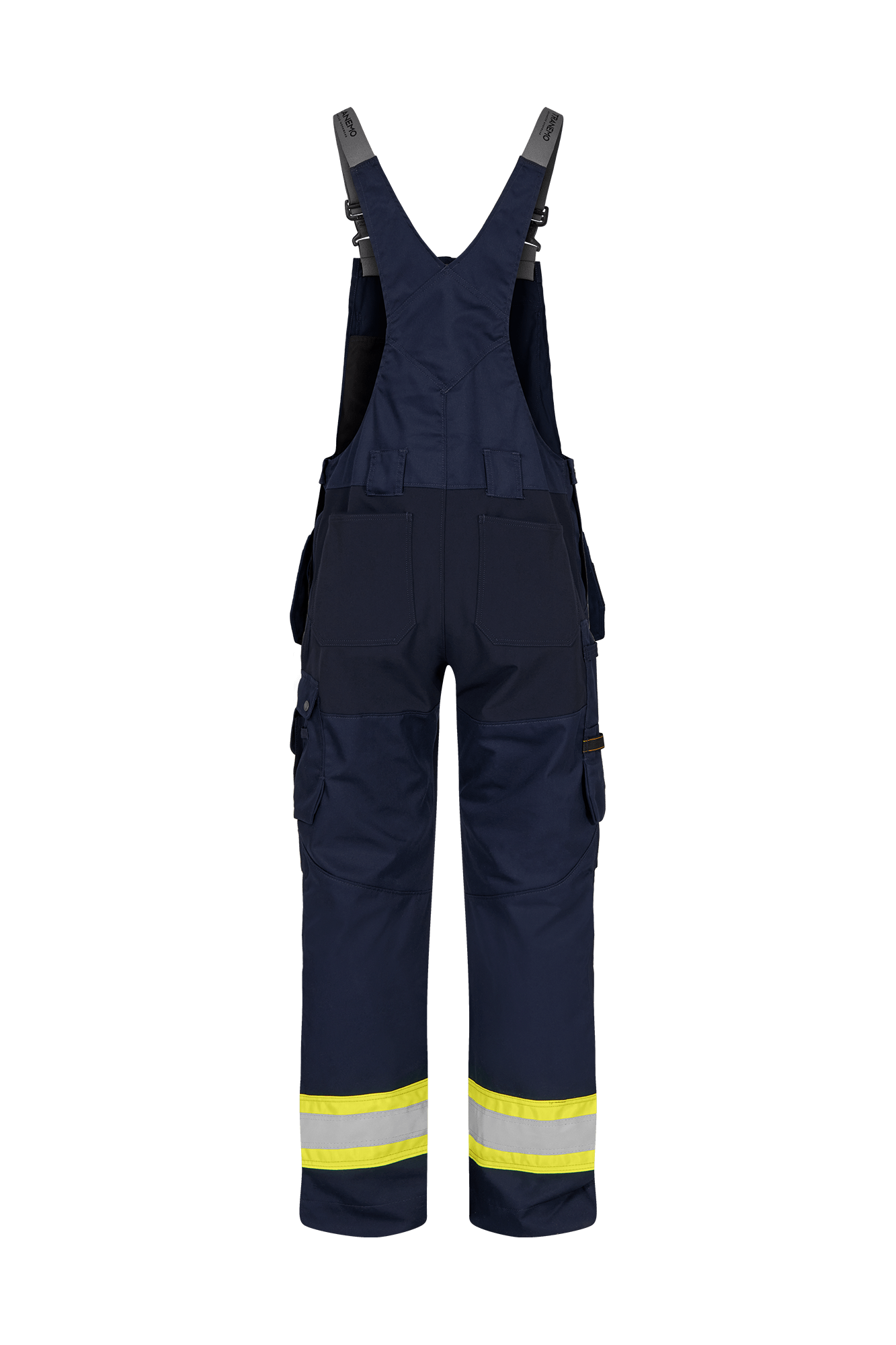 Comfort Stretch Vision Håndværker Overall m/hi-vis - tranemoshop.dk #farve_gul marineblå