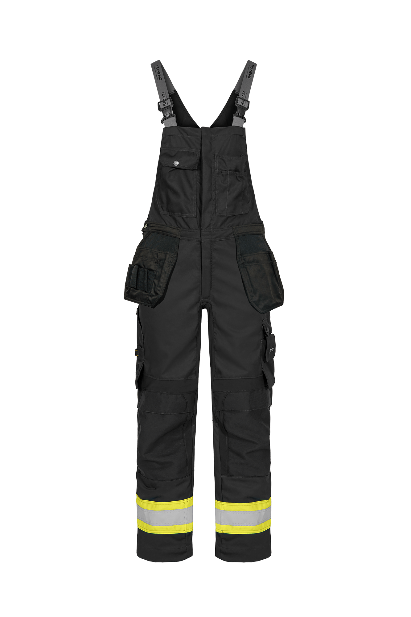 Comfort Stretch Vision Håndværker Overall m/hi-vis - tranemoshop.dk #farve_sort gul