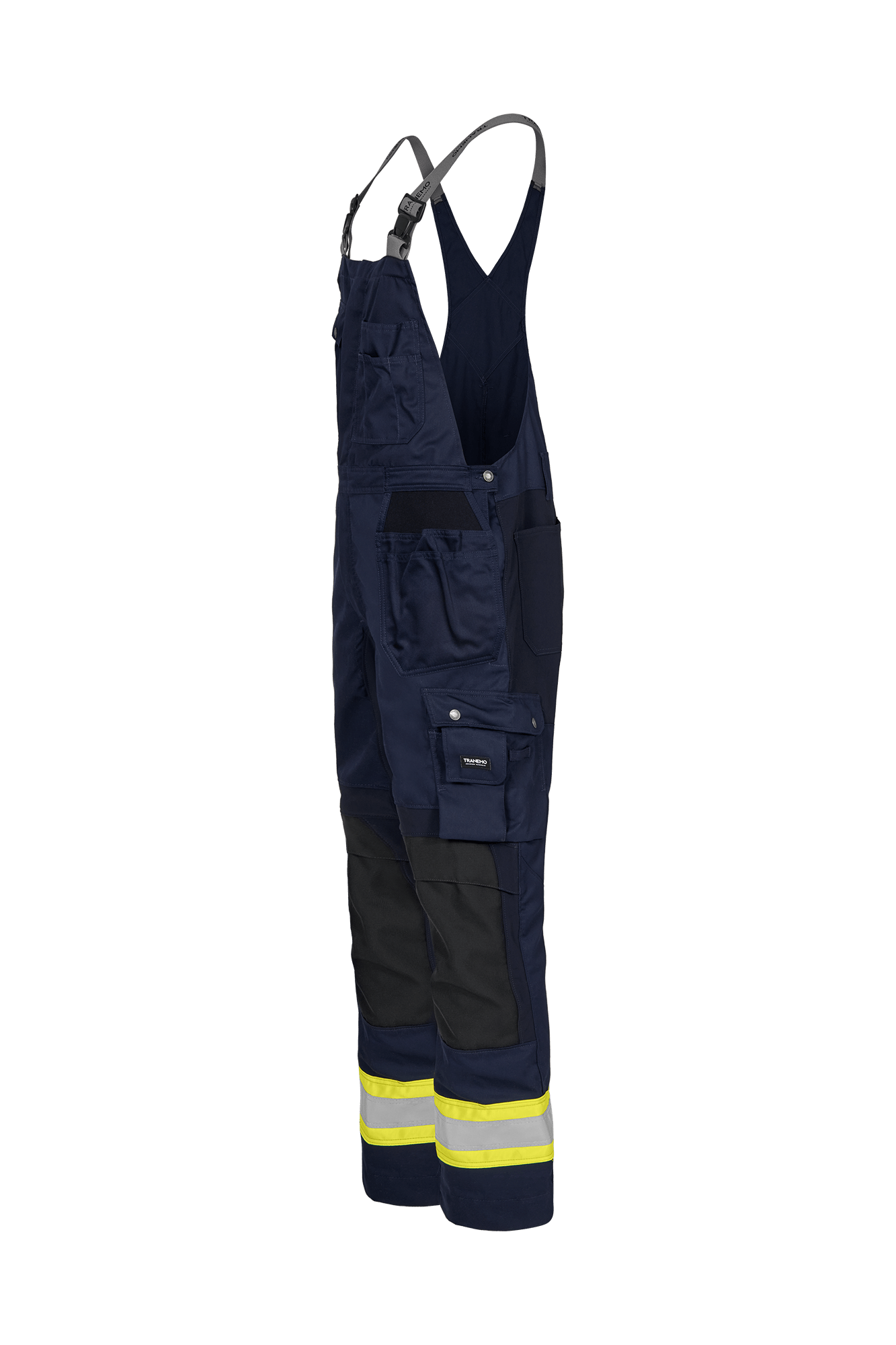 Comfort Stretch Vision Håndværker Overall m/hi-vis - tranemoshop.dk #farve_gul marineblå