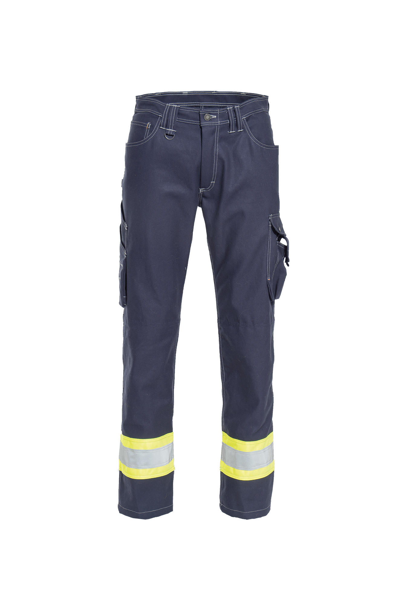 Craftsman Pro Dame Workerjeans m/hi-vis - tranemoshop.dk #farve_gul marineblå