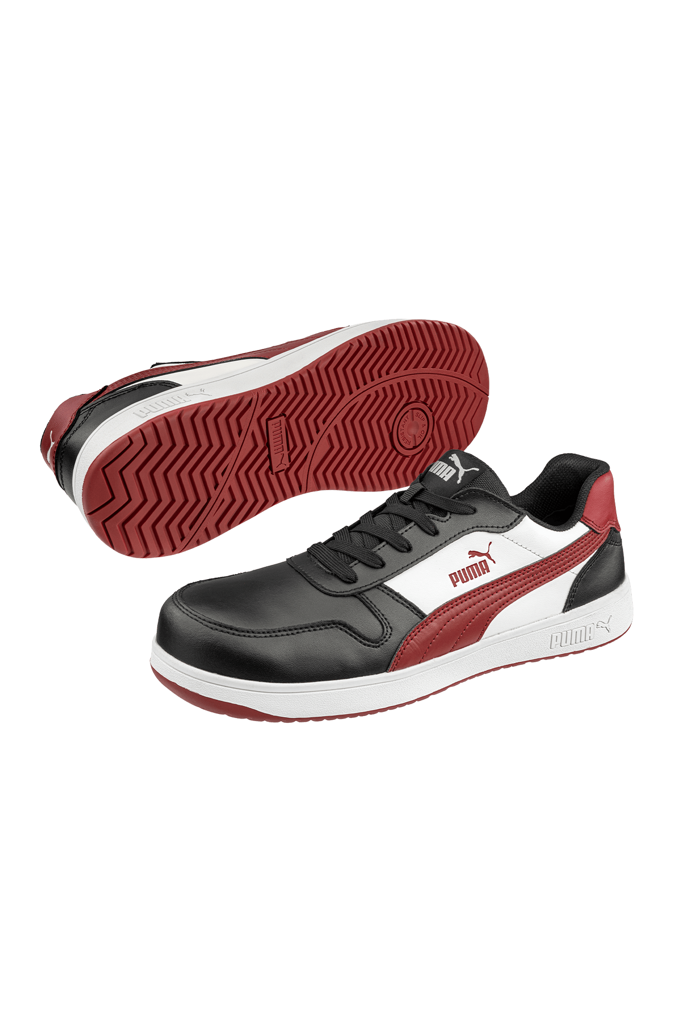 Puma Safety Frontcourt BLK/WHT/RED Low S3L sikkerhedssko - tranemoshop.dk